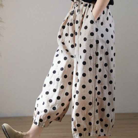 Loose-fitting Plus-size Cotton-linen Harem Pants for Women