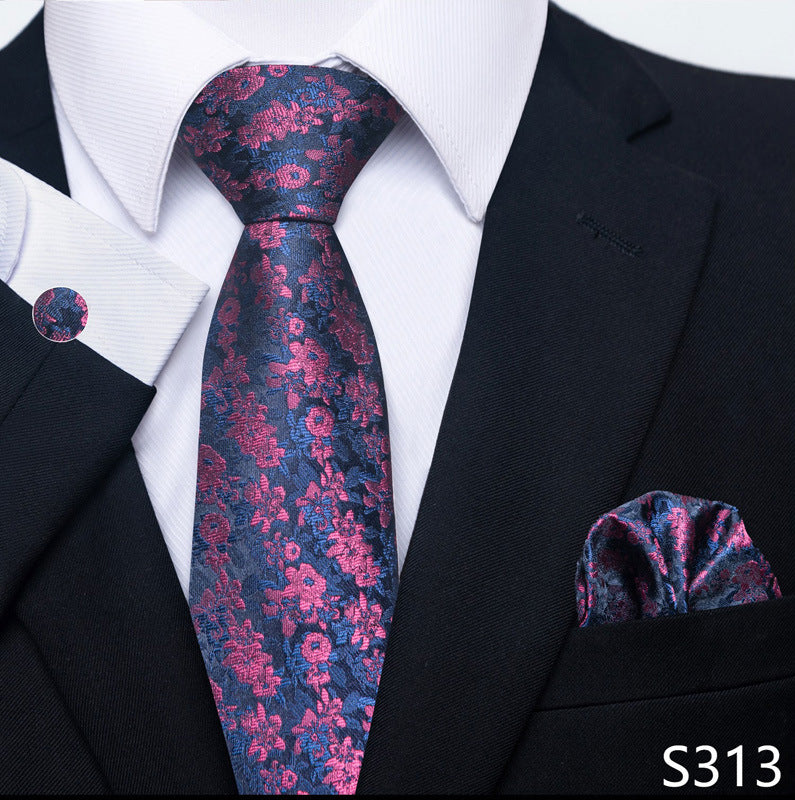 Men's Formal Wear Tie Set with Creative All-Match Scarf and Cuff Buckle - Neon North Clothing