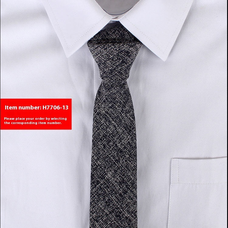 Solid Color Monochrome Narrow Cotton Tie Only - Neon North Clothing