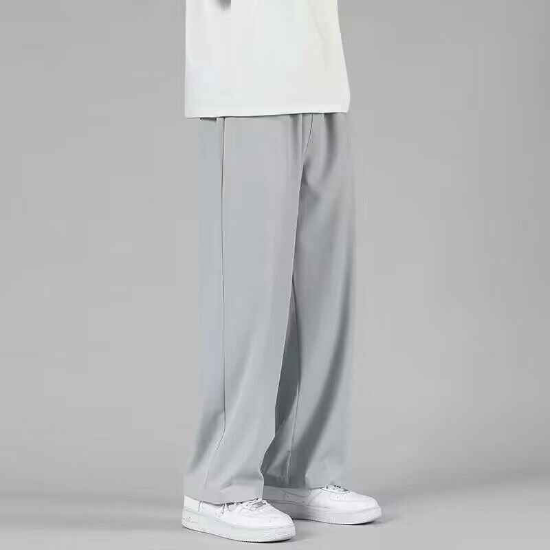 Ice Silk Summer Pants for Men - Thin, Loose, Straight Fit