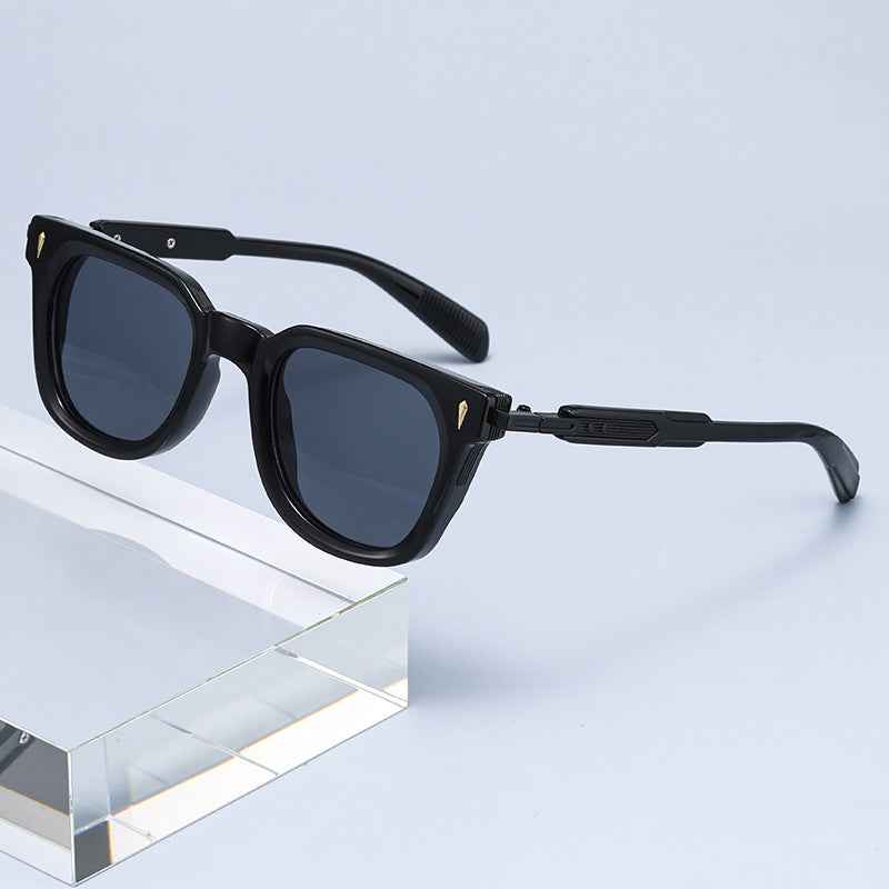 New European and American-style Metal Punk Sunglasses for Men - Fashionable Square-frame Design