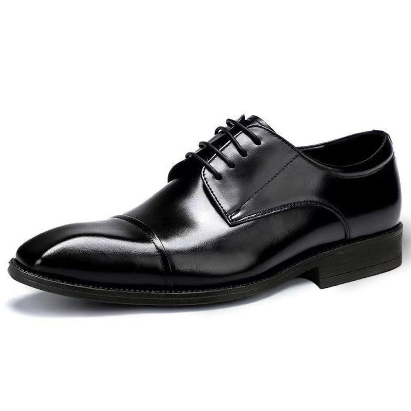 Classic Casual Oxford Leather Shoes with 3D Square Toe Design