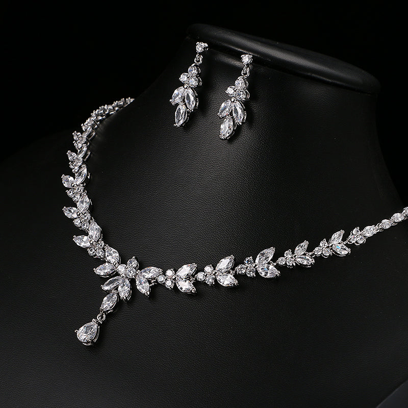 Zircon Bridal Set - Elegant Simple Bridal Jewelry Set
