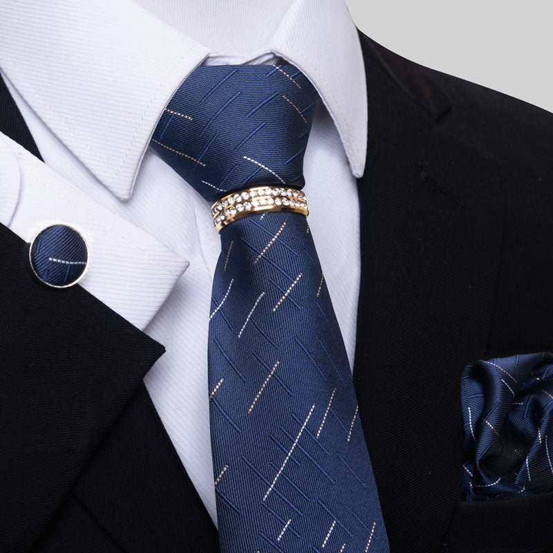 Multi Colored Striped Tie Set with Floral Design for Men - Neon North Clothing