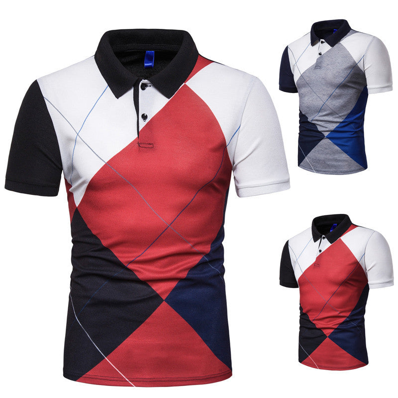 Printed Polo T-Shirt - Short-Sleeved Lapel Design - Neon North Clothing