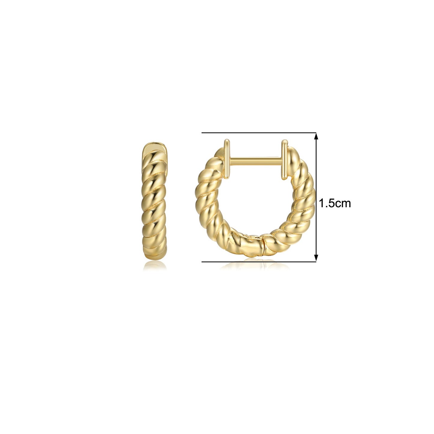 Diamond Inlaid Zircon Fried Dough Twists Circle Ear Button Earrings - Neon North Clothing