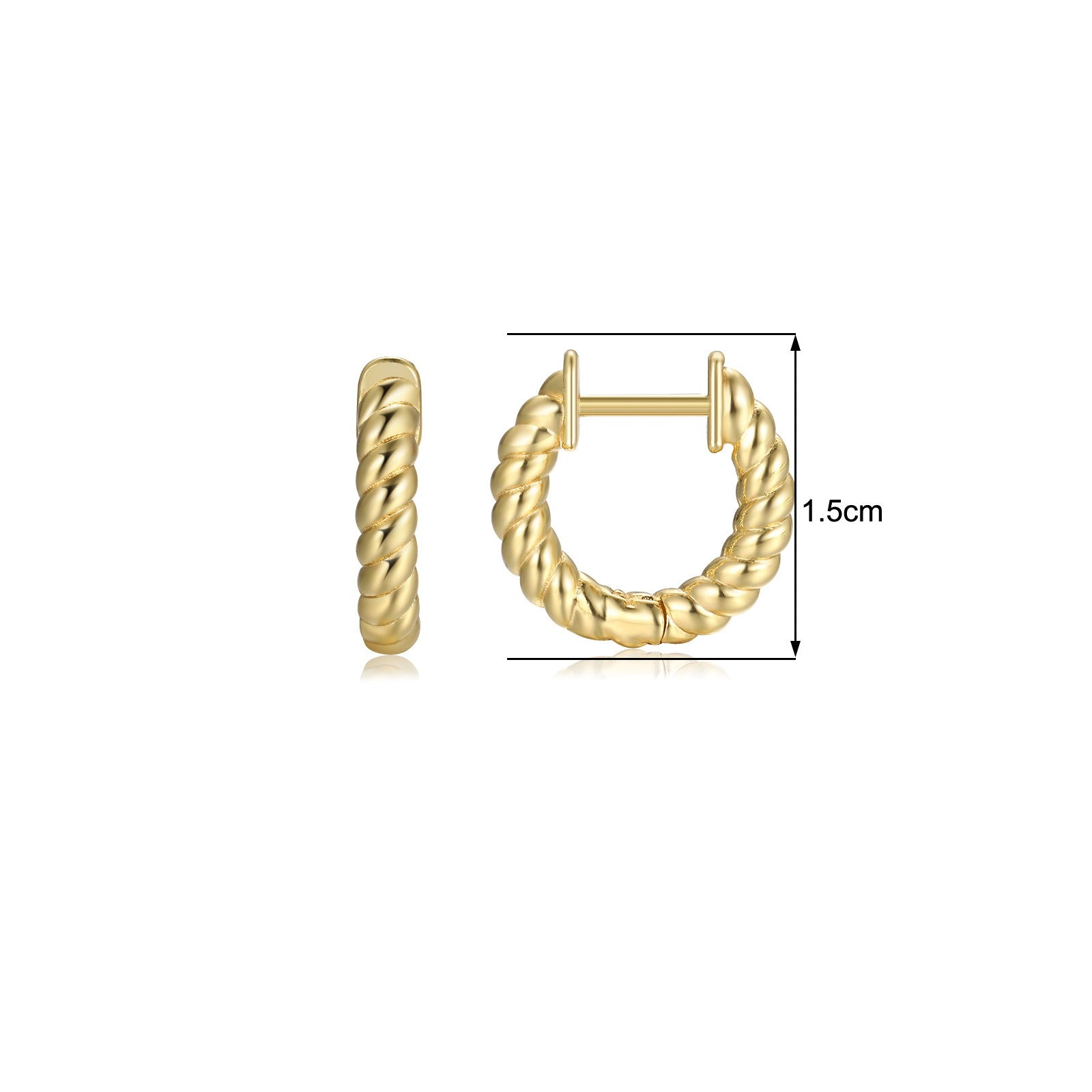 Diamond Inlaid Zircon Fried Dough Twists Circle Ear Button Earrings - Neon North Clothing