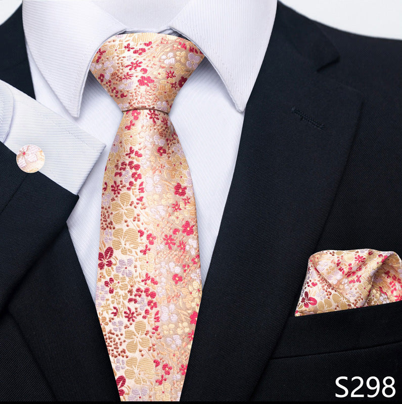Men's Formal Wear Tie Set with Creative All-Match Scarf and Cuff Buckle - Neon North Clothing