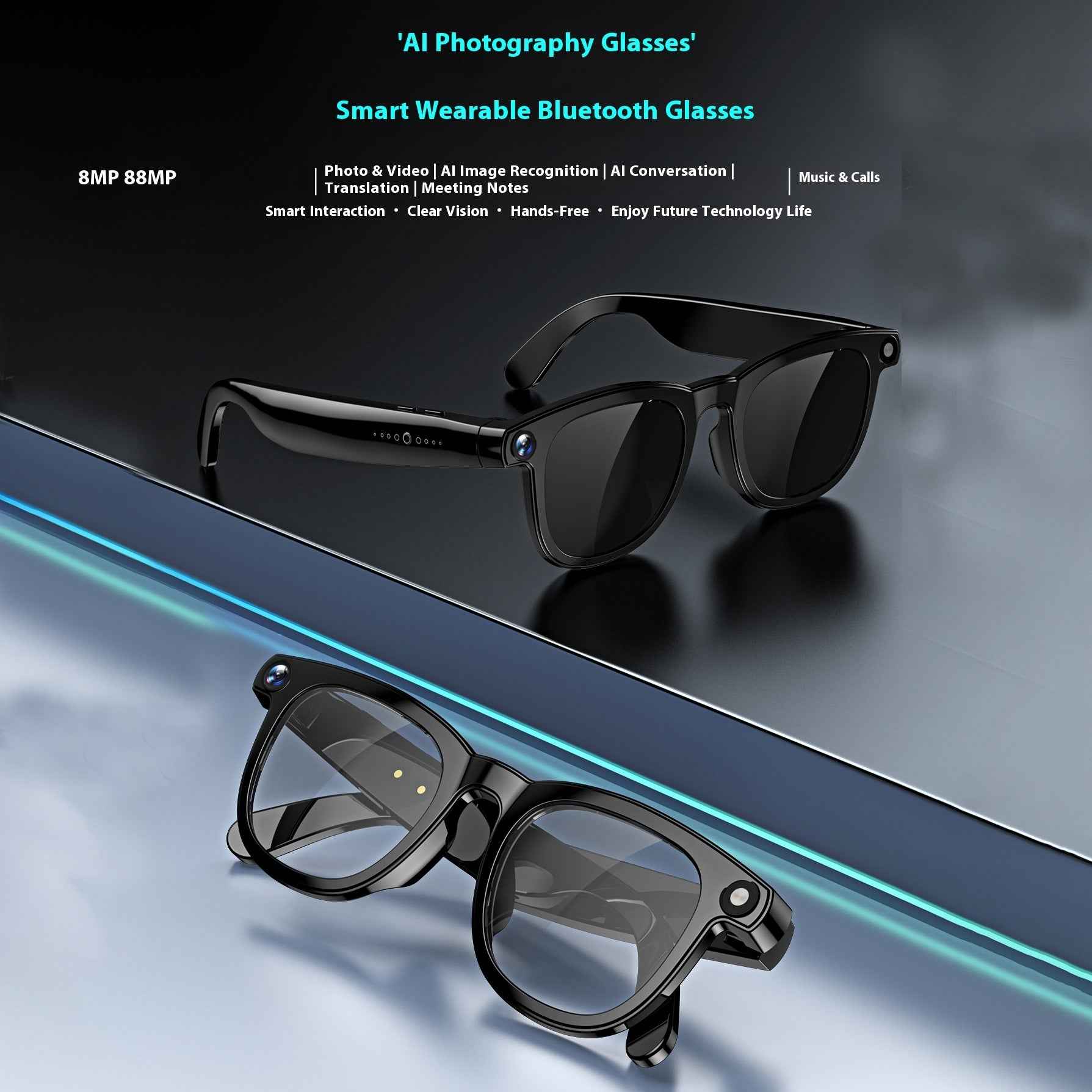 Ai Smart Glasses 800w Double Lens - Innovative AI Technology for Enhanced Vision