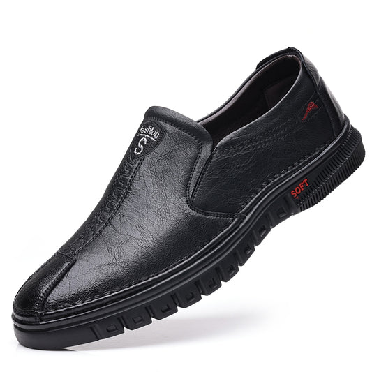 Men's Breathable Leather Casual Shoes - Non-slip Design for Ultimate Comfort