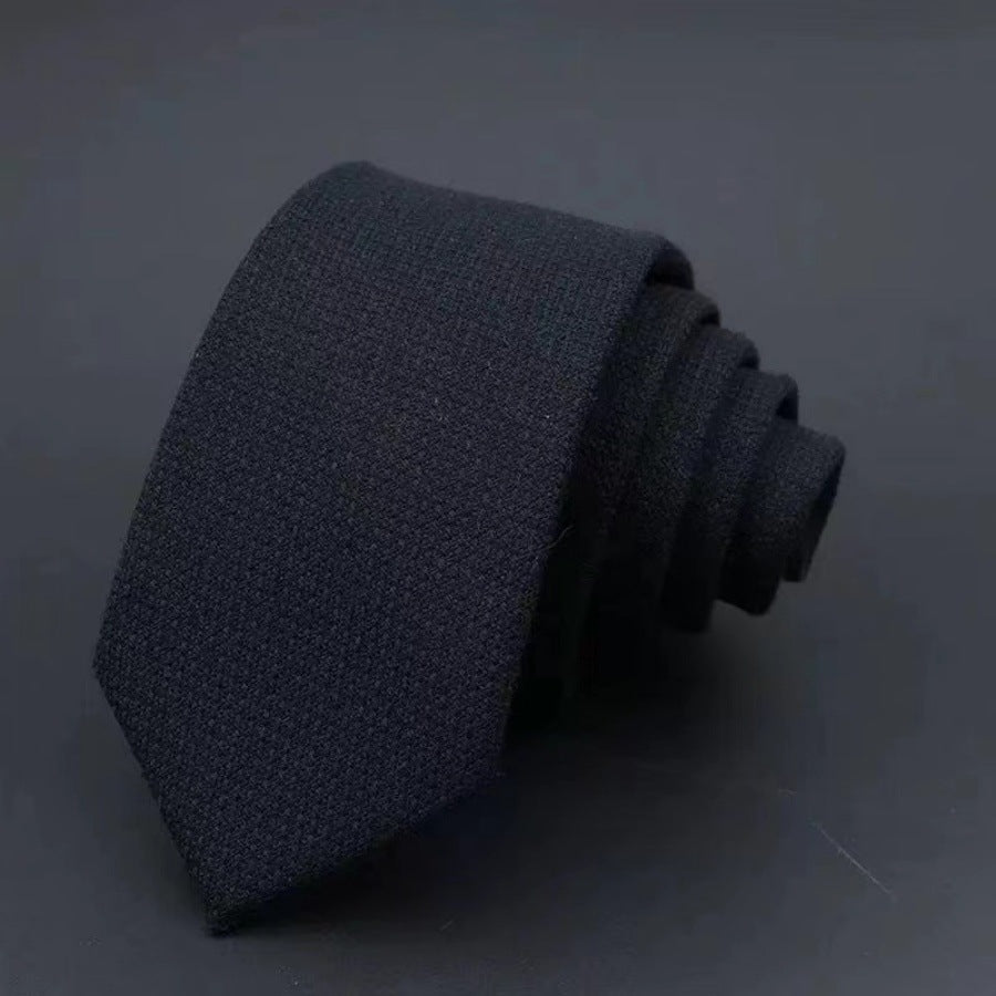Thickened Sanded Fabric Men's Striped Cotton Tie - Solid Color Business Accessory - Neon North Clothing