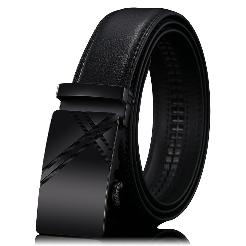 Mens Leather Belt Automatic Buckle - Genuine Leather for Comfort and Style - Neon North Clothing