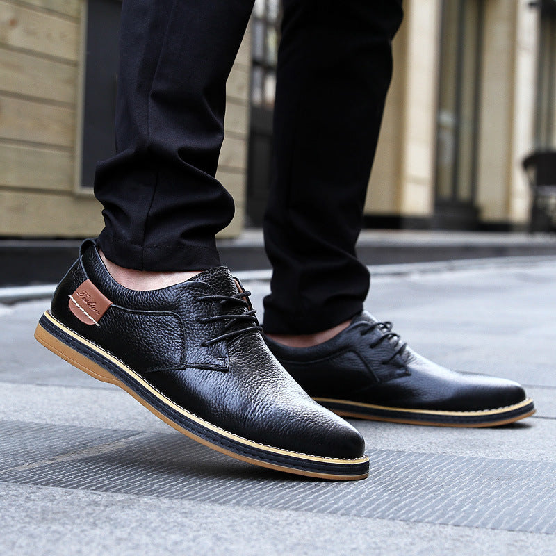 Men's Leather Dress Shoes for Casual and Formal Occasions with Soft Sole