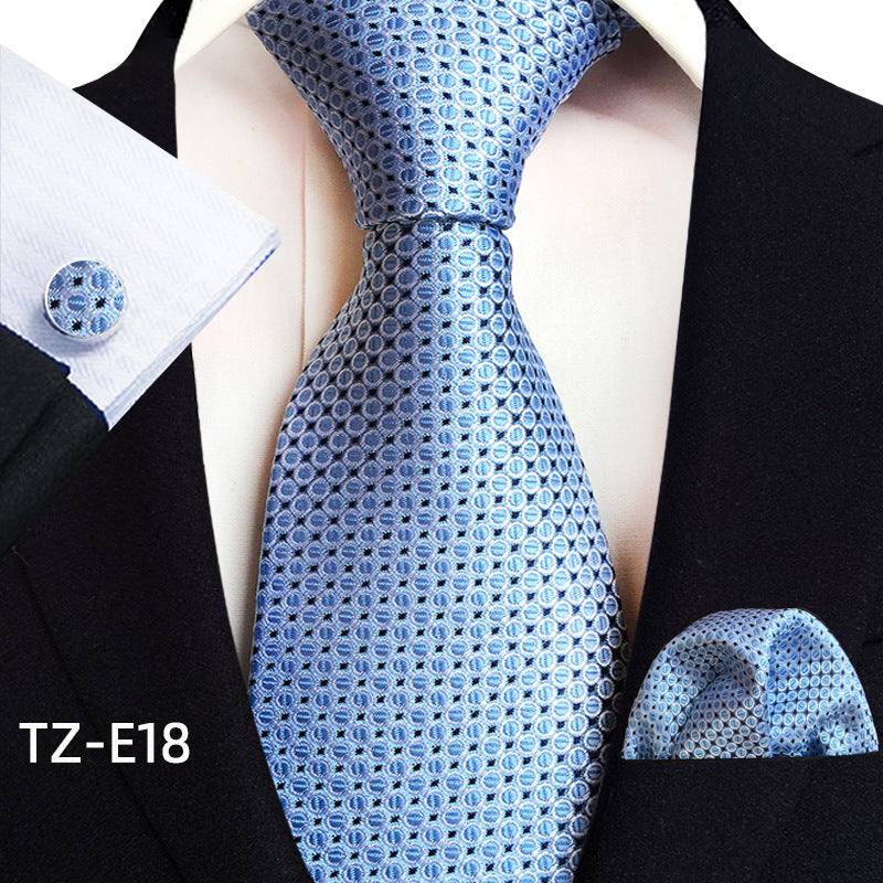 Paisley Tie Set with Square Scarf and Cufflinks - Three-Piece Accessory Set - Neon North Clothing