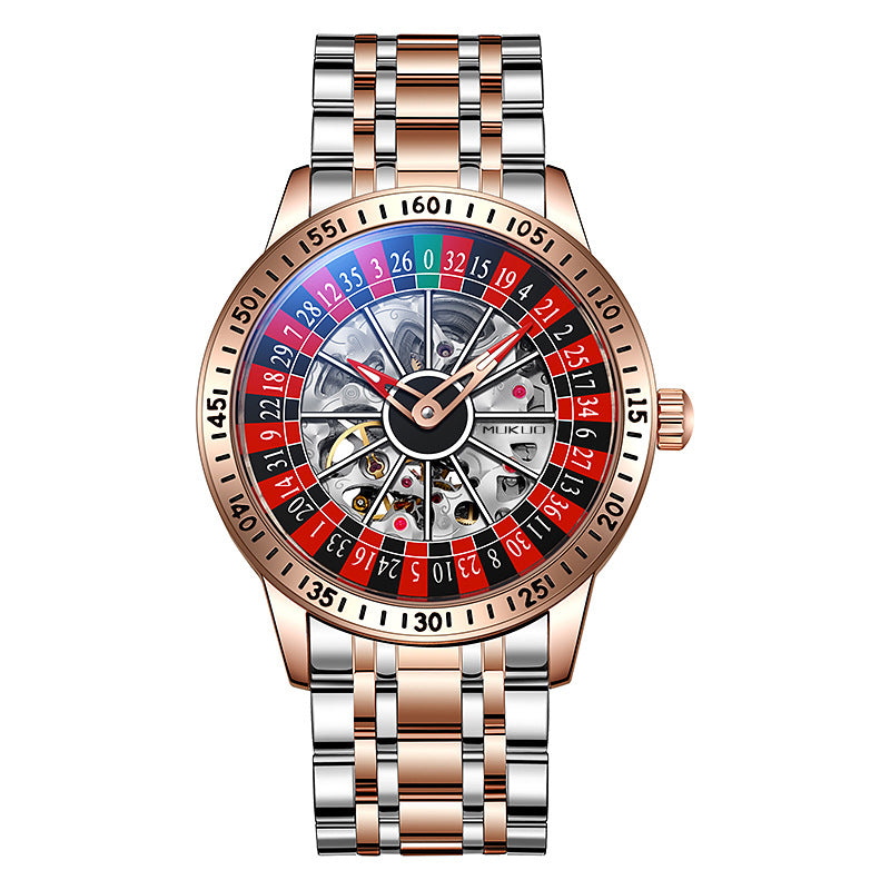 MUKUO Wooden Wide Gamble Plate Men's Fully Automatic Mechanical Watch - Neon North Clothing