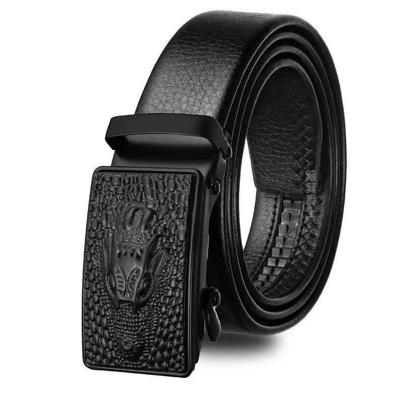 Mens Wide Leather Belt with Automatic Buckle - Trendy and Stylish Design - Neon North Clothing