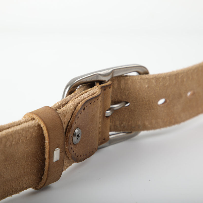 Distressed Cowhide Men's Leather Belt - Retro Style - Neon North Clothing