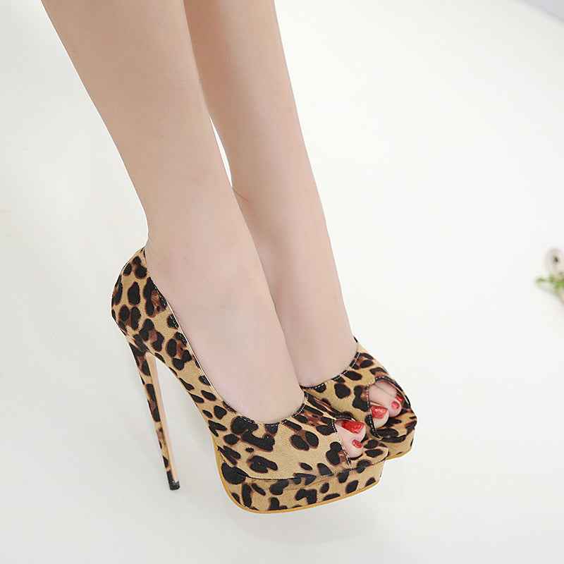 Women Leopard Print Stiletto Heels for Summer Fashion