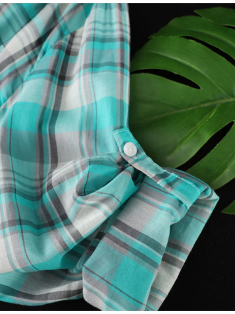 Plaid Elegant Shirt Style Blouse - Neon North Clothing