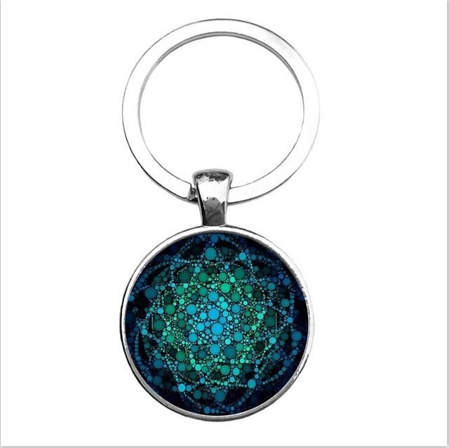 Flower of Life Glass Dome Sacred Geometry  Necklace - Neon North Clothing