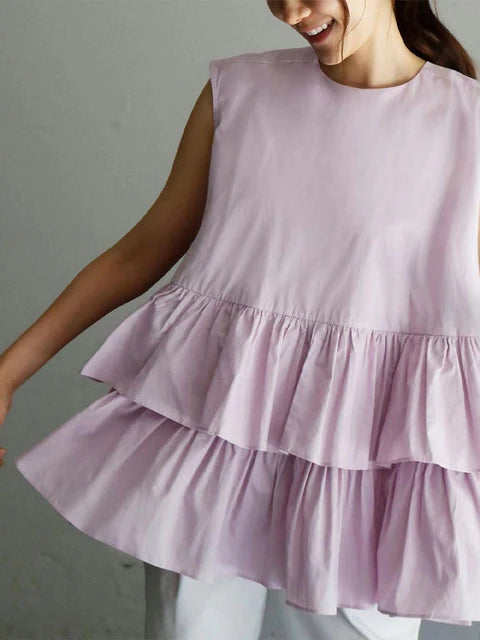 Ruffles Sleeveless Blouse for a Chic Layered Look - Neon North Clothing