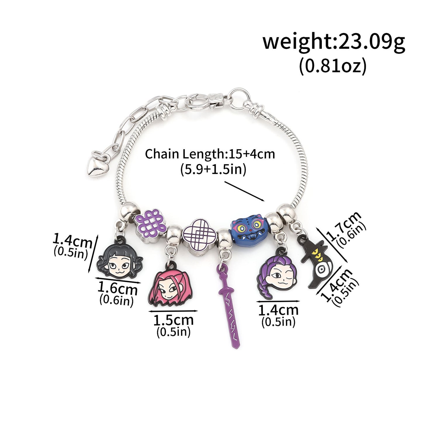 Cartoon Anime K-POP Demon Slayer Girl Pendant DIY Bracelet - Neon North Clothing