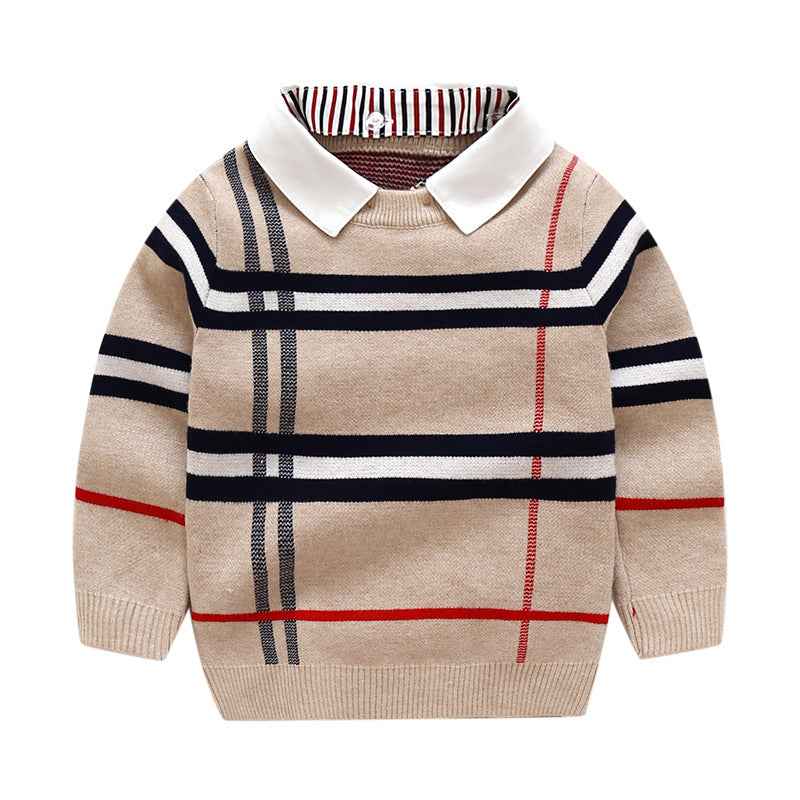 Cozy Collared Sweater with Plaid