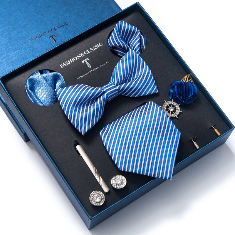 Tie 8-Piece Bow Tie and Necktie Set for Men