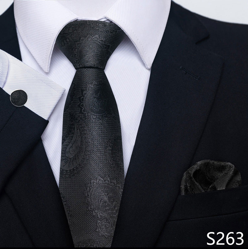 Men's Formal Wear Tie Set with Creative All-Match Scarf and Cuff Buckle - Neon North Clothing