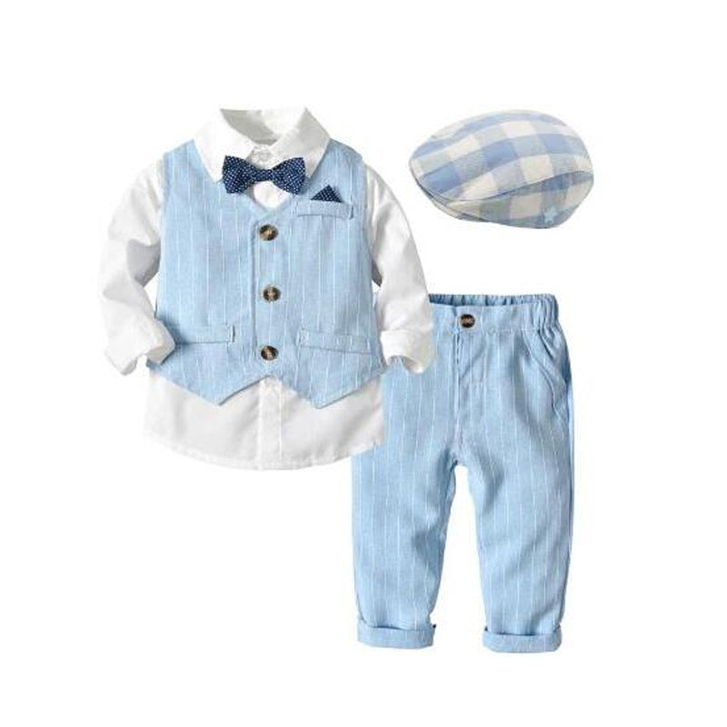 Boys Autumn Clothing Set - Three-Piece Cotton Suit for Children