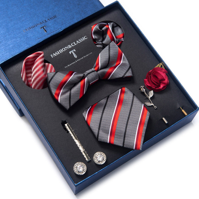 Tie 8-Piece Bow Tie and Necktie Set for Men