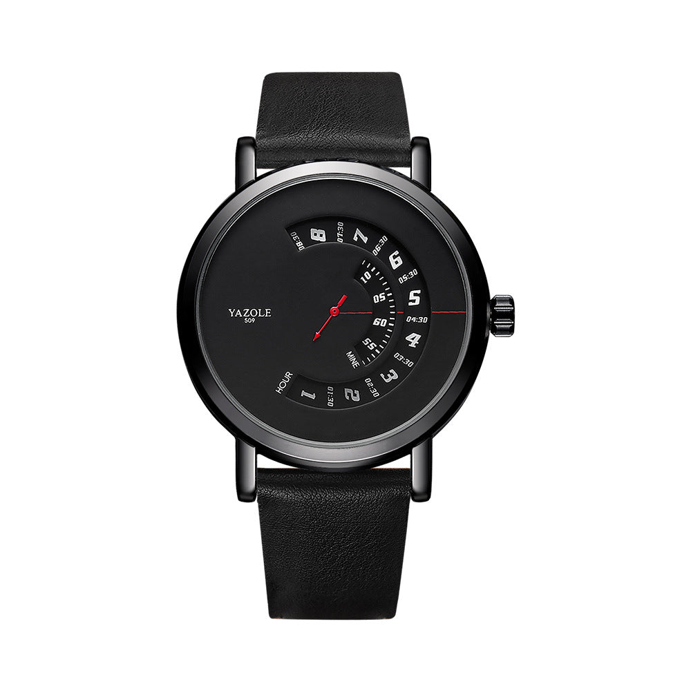 YAZOLE Rotary Non-Mechanical Quartz Watch Men's Wristwatch - Neon North Clothing