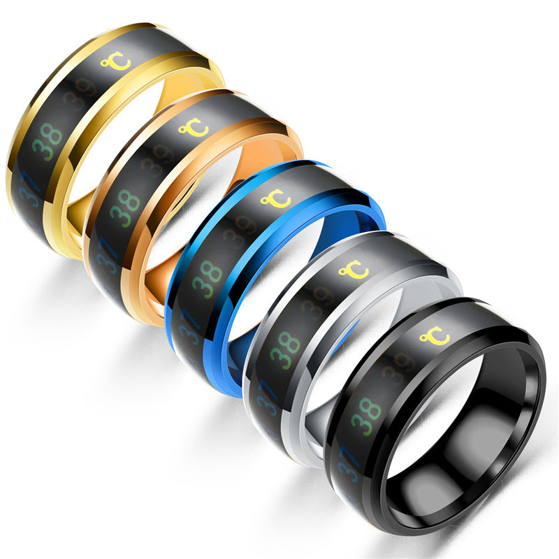 Titanium Steel Mood Emotion Feeling Intelligent Temperature Sensitive Ring - Neon North Clothing