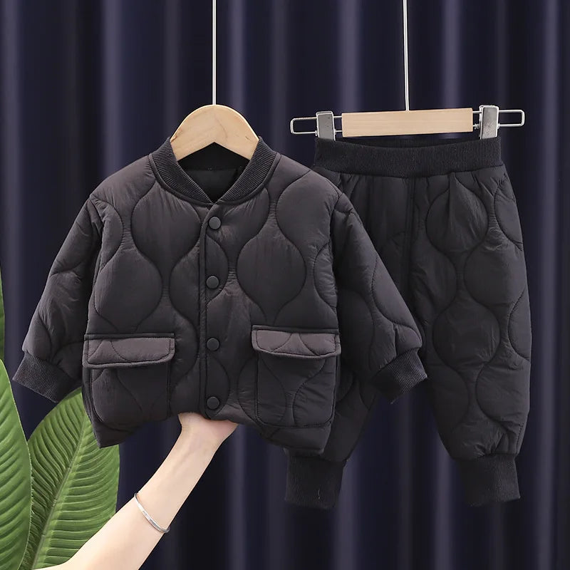 Boys Coat and Pants Set - Stylish 2Pcs Suits for 1 to 5 Years - Neon North Clothing