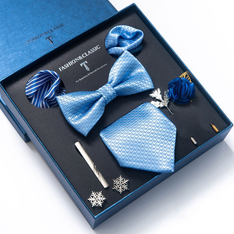 Tie 8-Piece Bow Tie and Necktie Set for Men