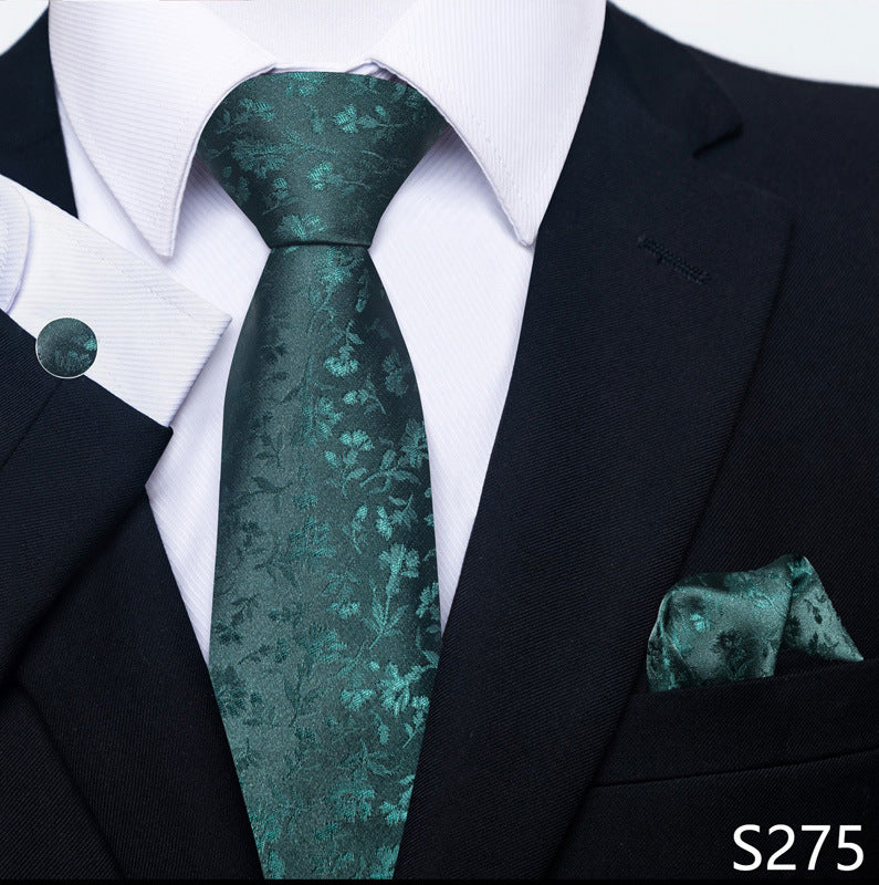 Men's Formal Wear Tie Set with Creative All-Match Scarf and Cuff Buckle - Neon North Clothing