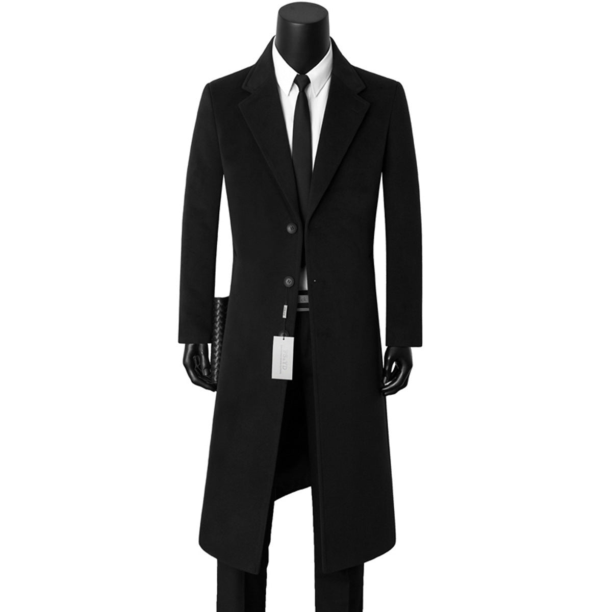 Mens Casual Wool Coat - Stylish Mid-Length Design for Every Occasion