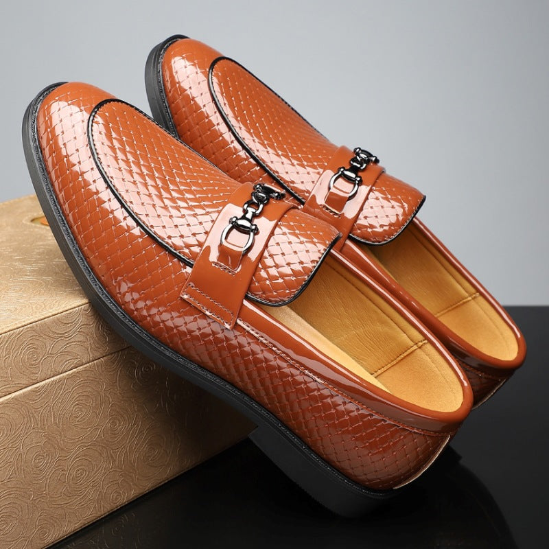 Chaussures de ville minimalistes britanniques pour hommes en cuir