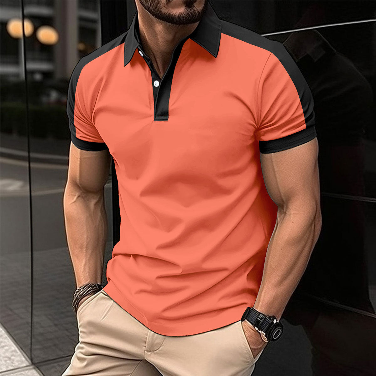 Men's Business Casual Polo Shirt - Short Sleeve Style for Effortless Elegance - Neon North Clothing