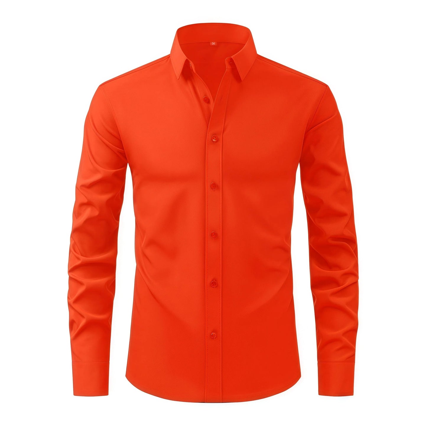 Lightweight Stretchy Long-sleeve Shirt - Wrinkle-resistant, Easy Care Slim Fit