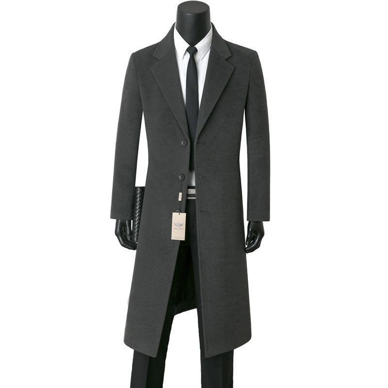 Mens Casual Wool Coat - Stylish Mid-Length Design for Every Occasion