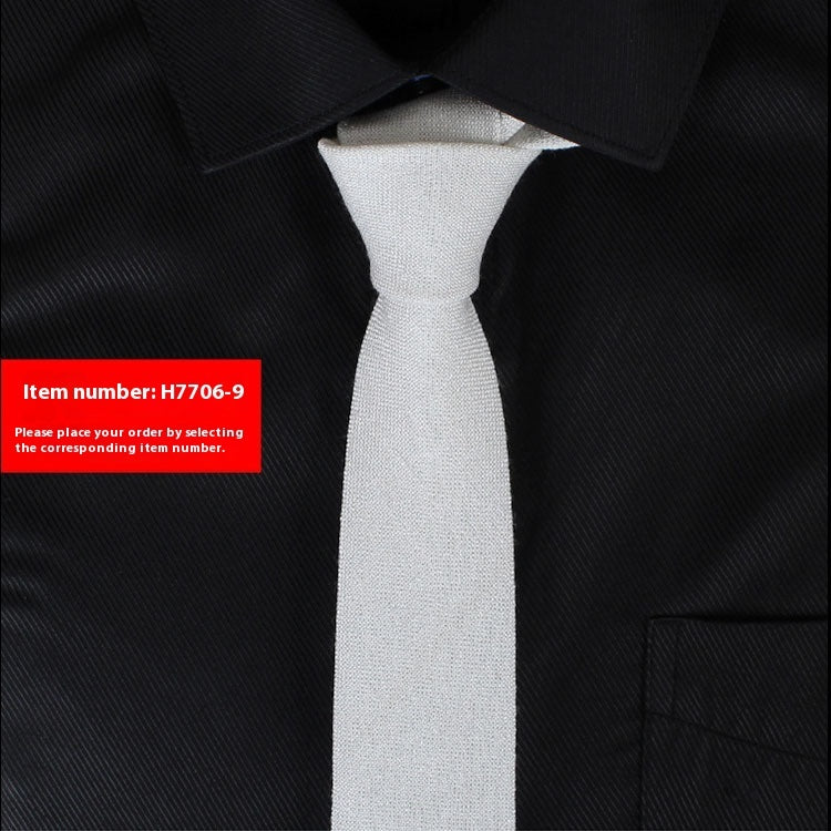 Solid Color Monochrome Narrow Cotton Tie Only - Neon North Clothing