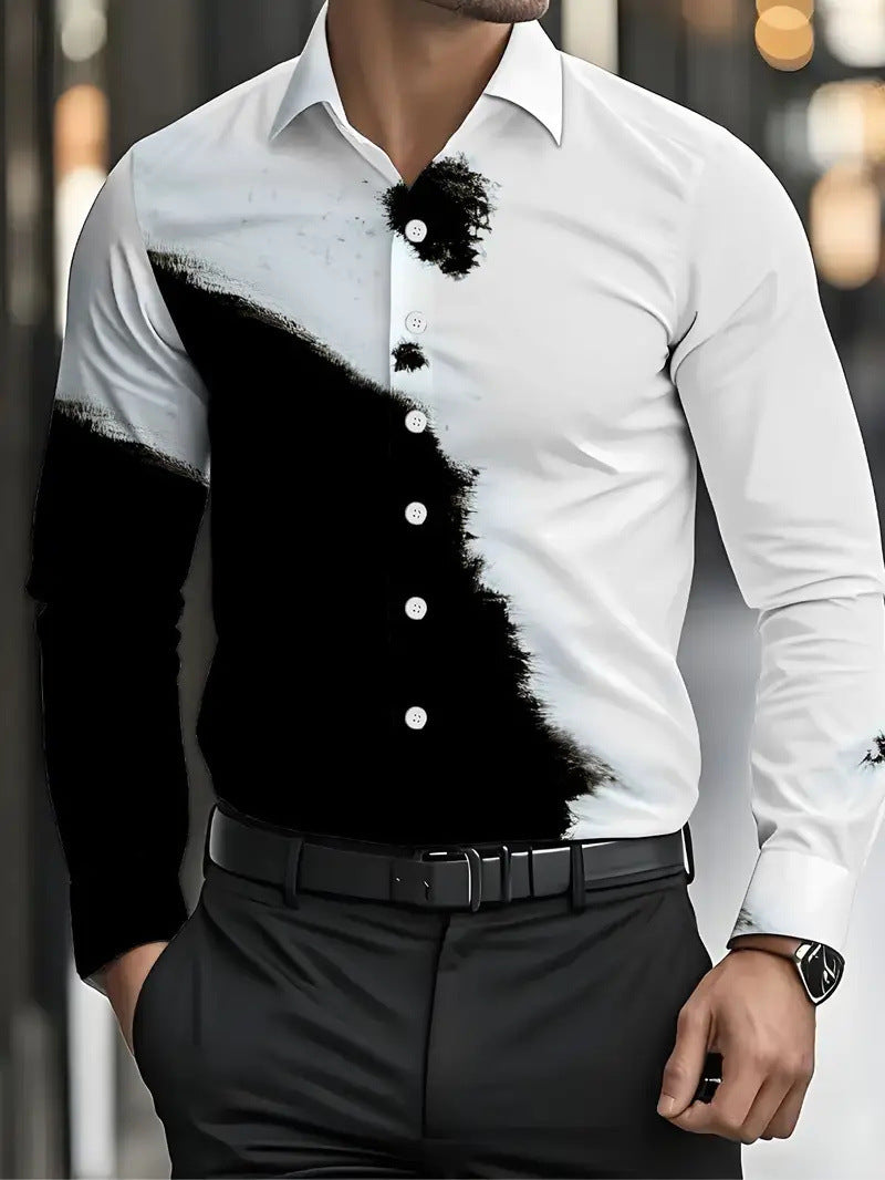 3D-Printed Long-Sleeve Shirt - Slim Fit Design for Effortless Style, No Iron Needed