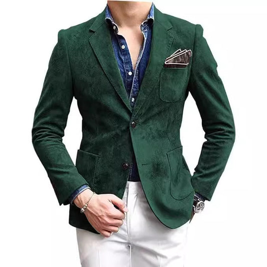 Men's Versatile Suit Jacket - Solid Color Loose Fit