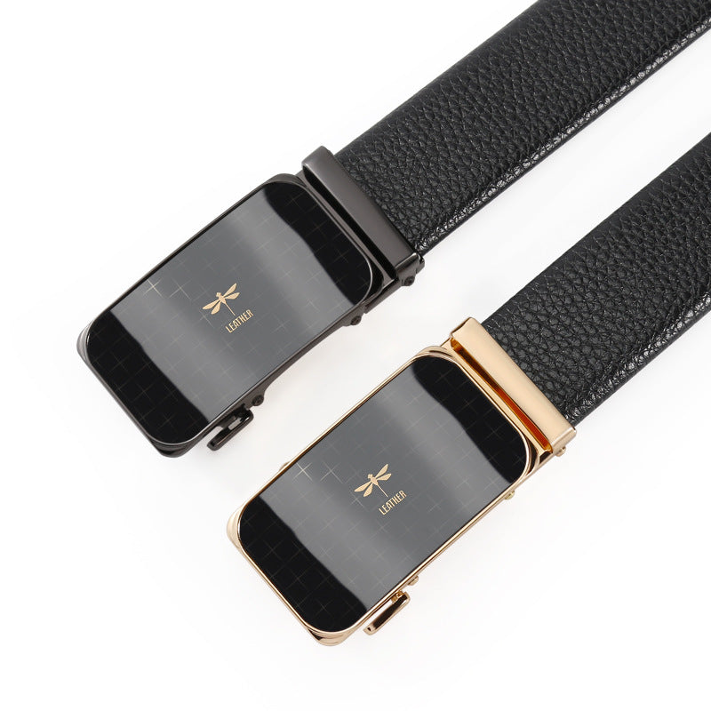 Mens Casual Business Belt Made Of Split Leather - Neon North Clothing