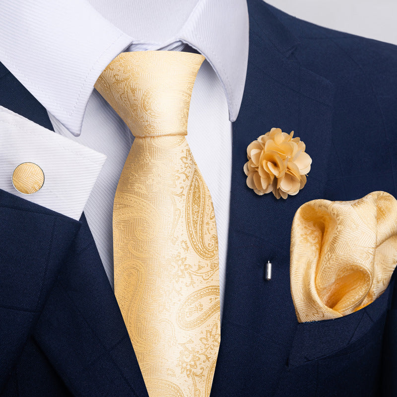 Men's Tie and Pocket Square Set with Pin - 2 Piece Suit Combo - Neon North Clothing