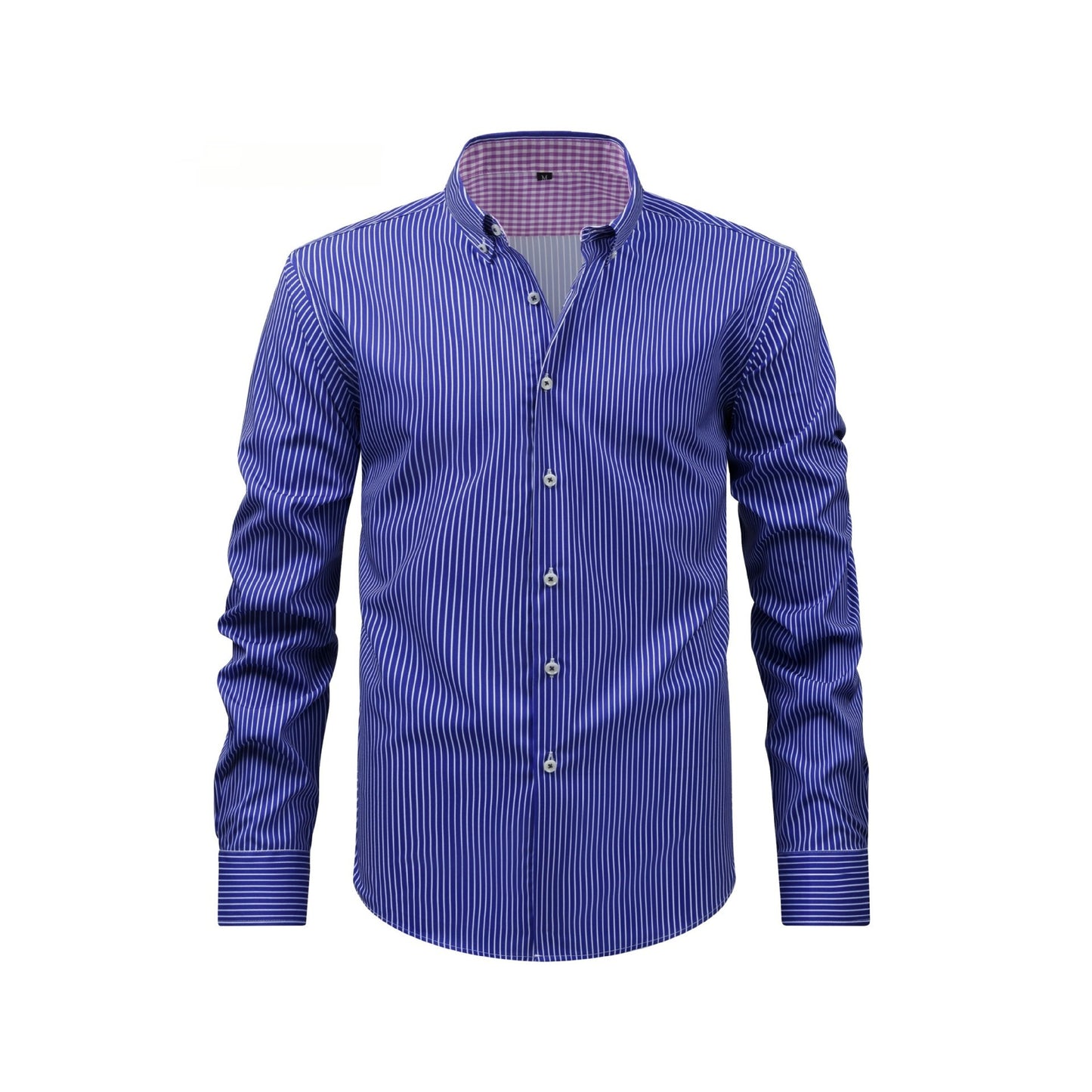 Mens Stretch Digital-Print Shirt - Long Sleeve Collared Regular Fit for Stylish Comfort