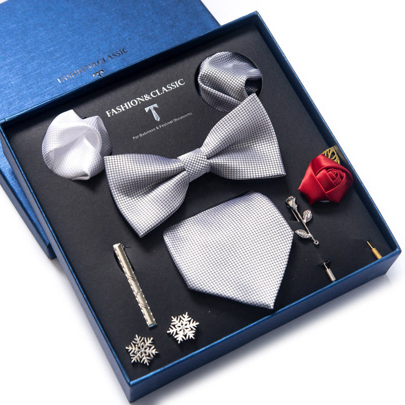 Tie 8-Piece Bow Tie and Necktie Set for Men