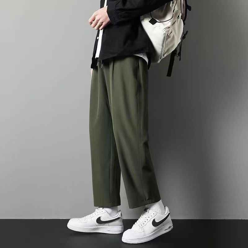 Ice Silk Summer Pants for Men - Thin, Loose, Straight Fit