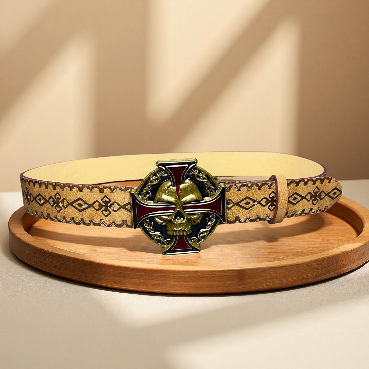 Punk-Inspired Snap Button Belt with Textured Patterns and Unique Design - Neon North Clothing